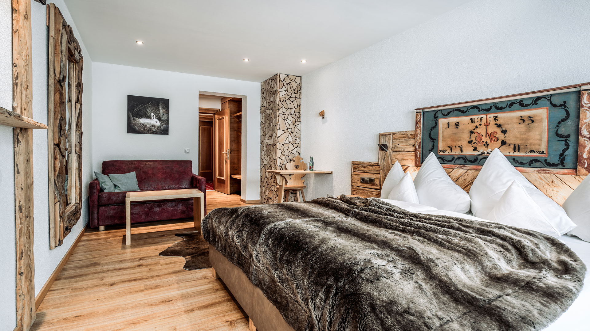 Zimmer mit Balkon im Hotel Garni Fortuna Ischgl